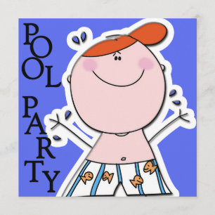 Cute Kids Sommardag i Party i Bassäng Inbjudningar