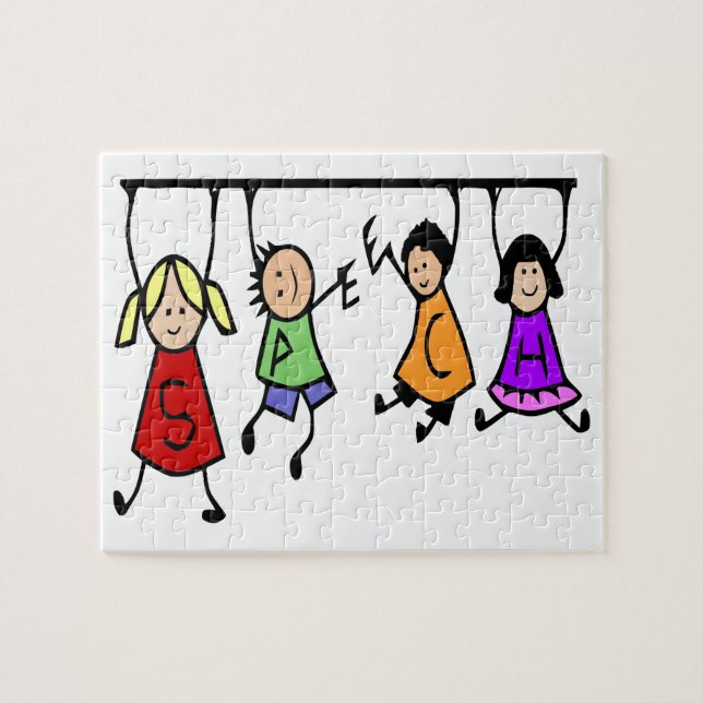 Cute Kids Tal Therapist Ord Pussel (Horisontell)