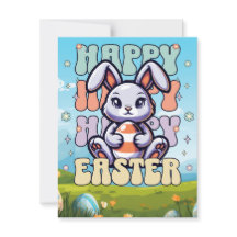 Cute Kids Tecknad Bunny Egg Glad påsk