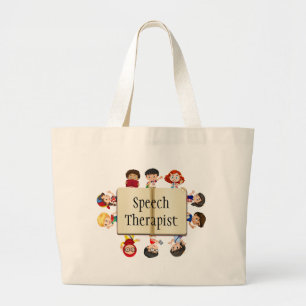 Cute Kids Tecknad Tal Therapist Bok Jumbo Tygkasse