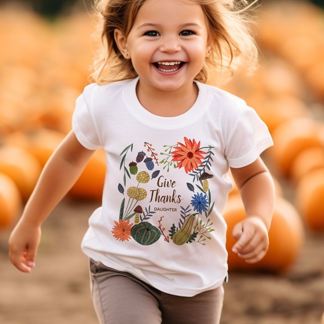 Cute Kids Thanksgiving höst  T Shirt (Daughter Kids Thanksgiving fall outfit T-Shirt)