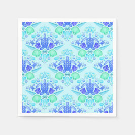 Cute Kids Tropical Blue Ocean Sea Turtle Pappersservett