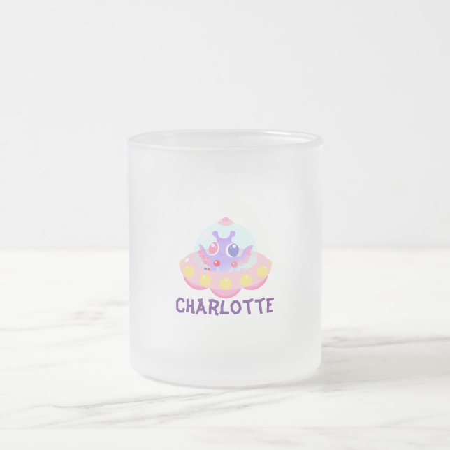 Cute Kids UFO kawaii Frostad Glasmugg (Center)