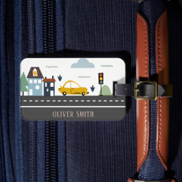 Cute Kids Urban City Fordon Cars Road Cityscape Bagagebricka
