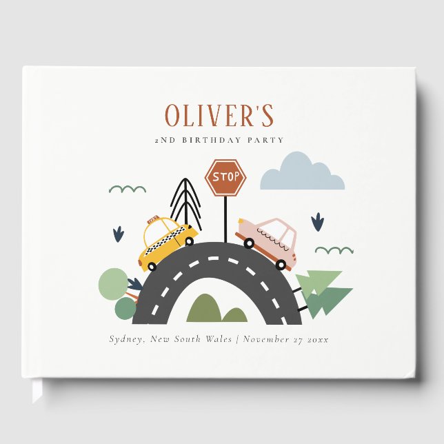 Cute Kids Urban Fordon Cars Road vid vilken ålder  Gästböcker (Framsida)