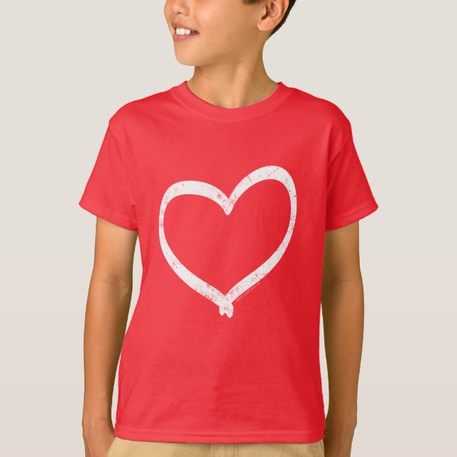 Cute Kids Valentindagen Heart T-Shirt (Framsida)