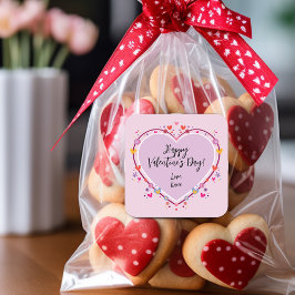 Cute Kids Valentiness Heart Fyrkantigt Klistermärke