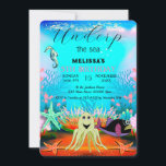 Cute Kids Watercolor under Sea Birthday Inbjudningar<br><div class="desc">Vattenfärgsdjur i Födelsedagsfest inbjudan</div>