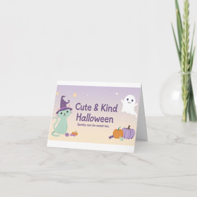“Cute & Kind Halloween” Kollektion Inbjudan (Framsida)