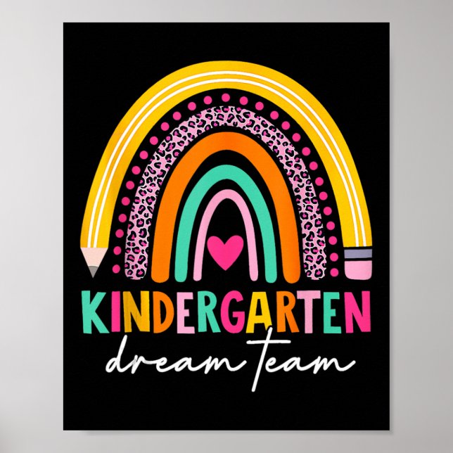 Cute Kindergarten Dream Team Back to school Teache Poster (Framsidan)