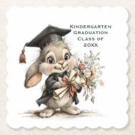  Cute Kindergarten Graduation Bunny Design Underlägg Papper