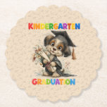 Cute Kindergarten Graduation Puppy Illustration Underlägg Papper<br><div class="desc">Cute Kindergarten Graduation Puppy Illustration Paper Coaster
A cheerful cartoon puppy dressed in a graduation cap and gown,  holding a diploma and flowers,  surrounded by bright kindergarten‑themed lettering—perfect for celebrating early‑years milestones with fun,  kid‑friendly charm.</div>
