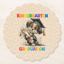 Cute Kindergarten Graduation Puppy Illustration Underlägg Papper