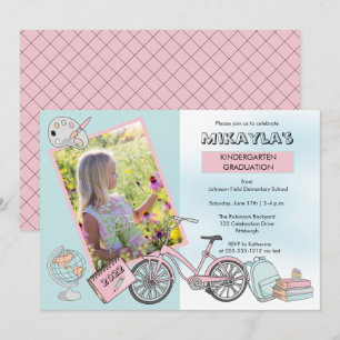 Cute Kindergarten Photo Girl Studentfest Invi Inbjudningar