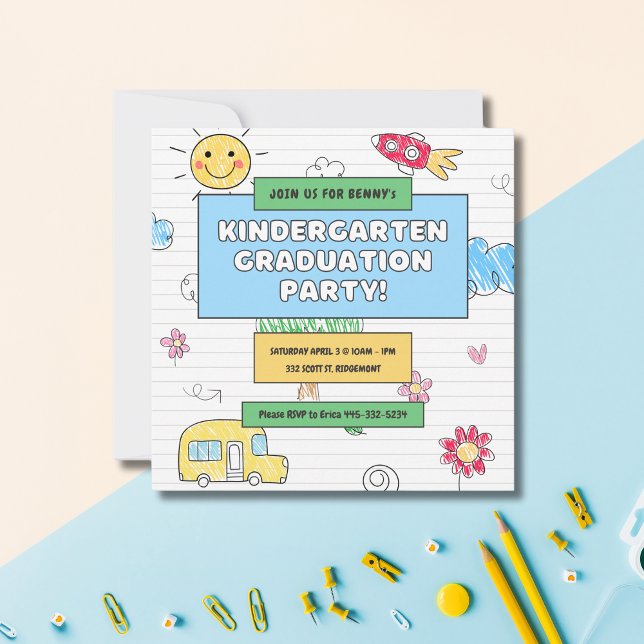 Cute Kindergarten-Studentfest-inbjudan Inbjudningar (Skapare uppladdad)