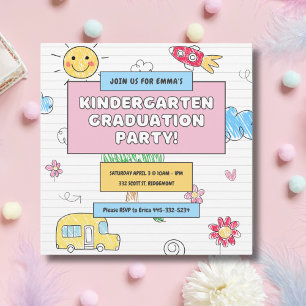 Cute Kindergarten-Studentfest-inbjudan Inbjudningar
