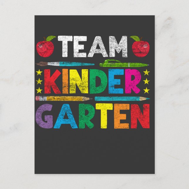 Cute Kindergarten Team Back to school Lacher Vykort (Framsida)