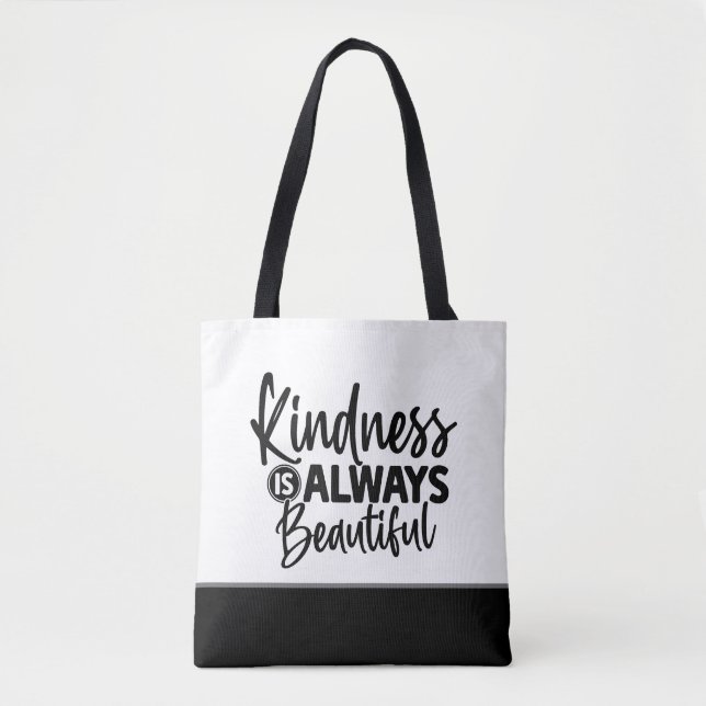 Cute Kindness är alltid vacker typografi Tygkasse (Framsida)