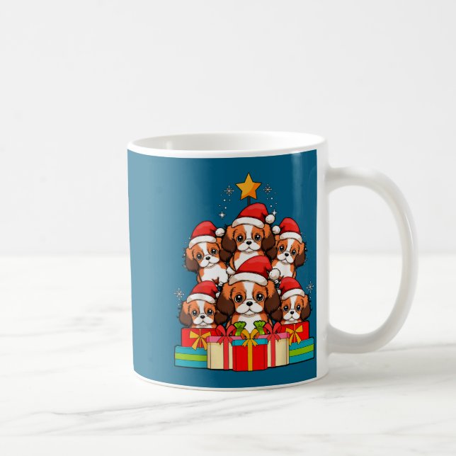 Cute King Charles Cavalier Le Dog Christmas Tree X Kaffemugg (Höger)