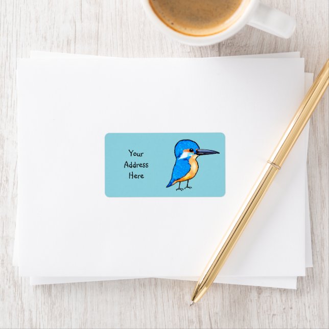 Cute Kingfisher bird (return address) Adressetikett (Insitu)