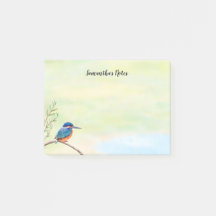 Cute Kingfisher Watercolor Blue Orange Bird
