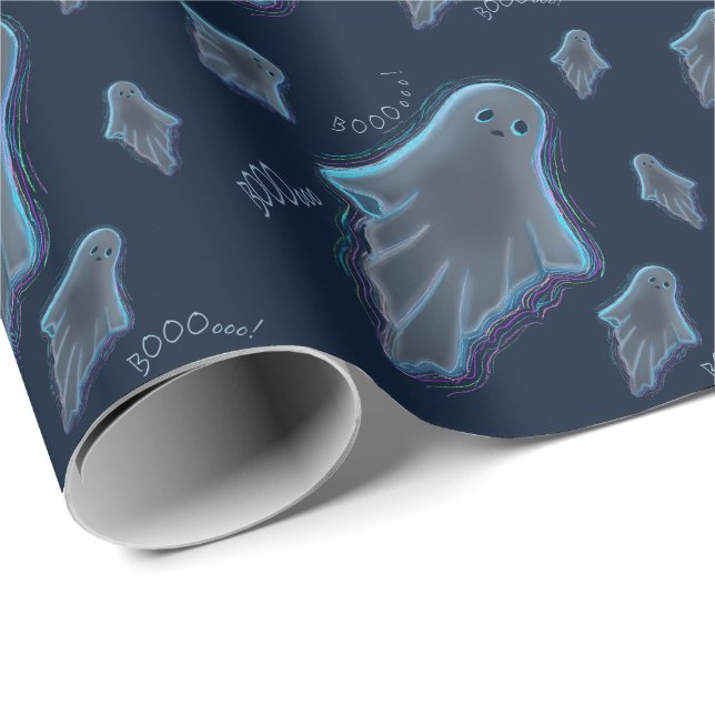 Cute KiniArt Ghost Presentpapper (Rullad Hörn)