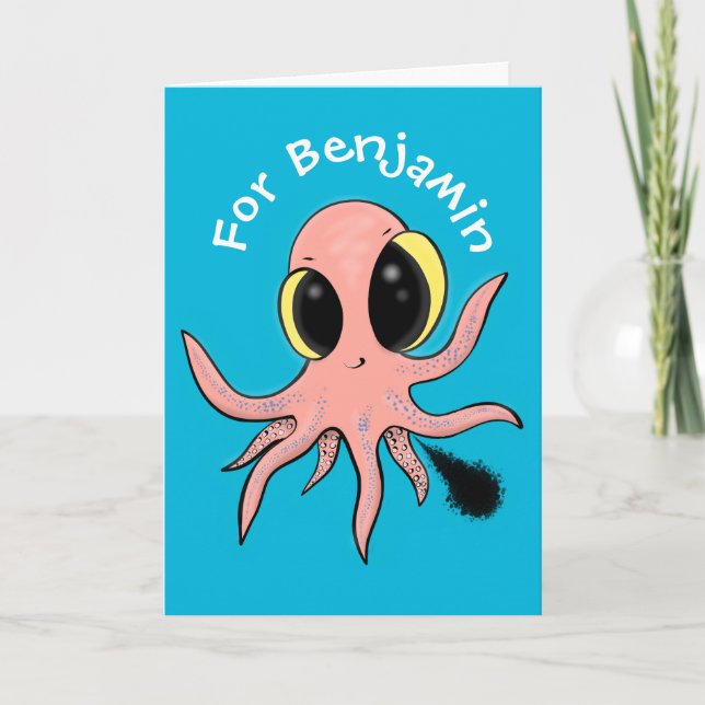 Cute, kinkig baby-tecknad kort (Framsida)