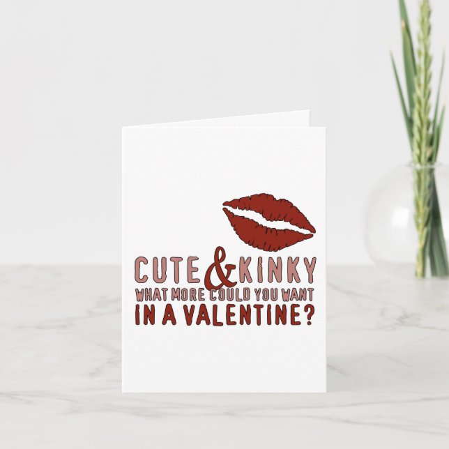 Cute & Kinky Valentine Läppar Helgkort (Framsida)