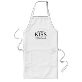Cute Kiss alltid Cook Black Typography Långt Förkläde