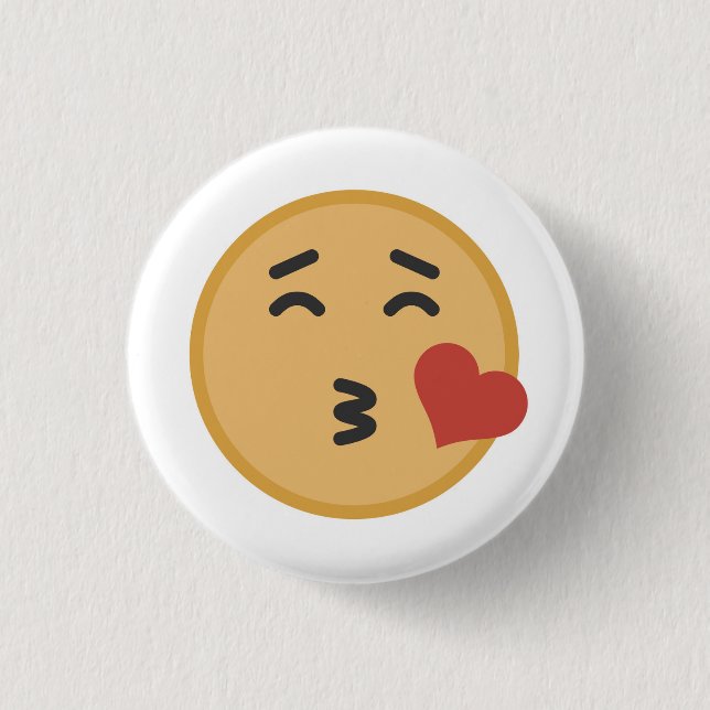 Cute Kiss Emoji Ansikte Tecknad Knapp (Framsida)