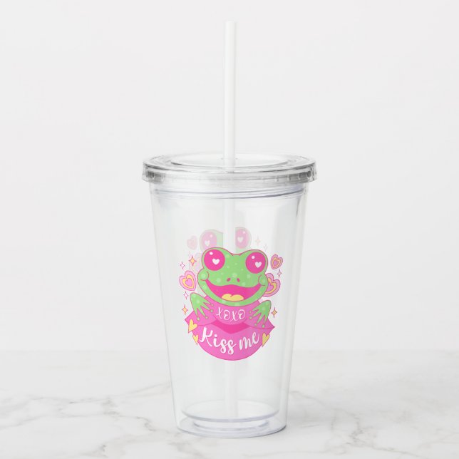 Cute Kiss Me Frog - Xoxo Take Away Mugg (Framsida)