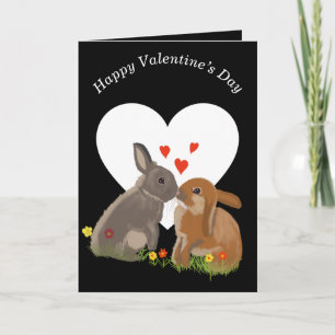 Cute Kissing Bunnies Valentineser Helgkort