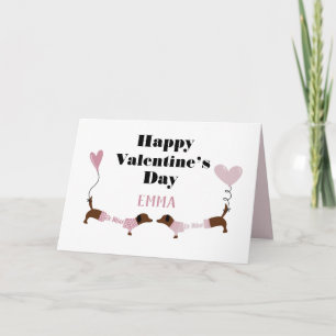 Cute Kissing dachshund Hundar Anpassningsbar Valen Helgkort