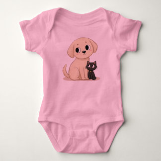 Cute Kitbull Design - Heartwarming Animal Duo. T Shirt