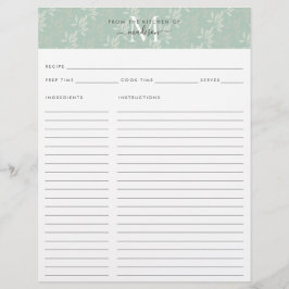 Cute Kitchen Monogram Teal Blommigt Botanipe