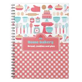 Cute Kitchen Theme Baking Red Gingham Anteckningsbok