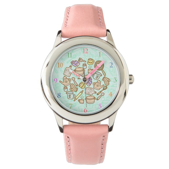 Cute Kitchenware Aqua Armbandsur (Framsida)