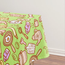 Cute Kitchenware Grönt Tablecloth
