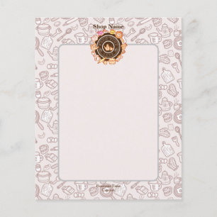 Cute Kitchenware Menu Brown Flygblad
