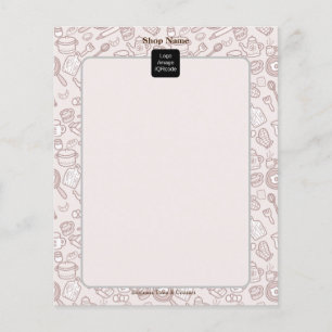 Cute Kitchenware Menu Brown Flygblad