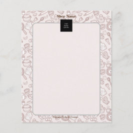 Cute Kitchenware Menu Brown Flygblad