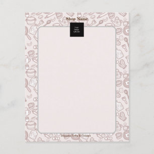 Cute Kitchenware Menu Brown Flygblad