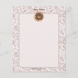 Cute Kitchenware Menu Brown Flygblad