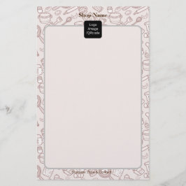 Cute Kitchenware Menu Brown Flygblad