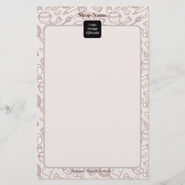 Cute Kitchenware Menu Brown Flygblad (Framsidan)