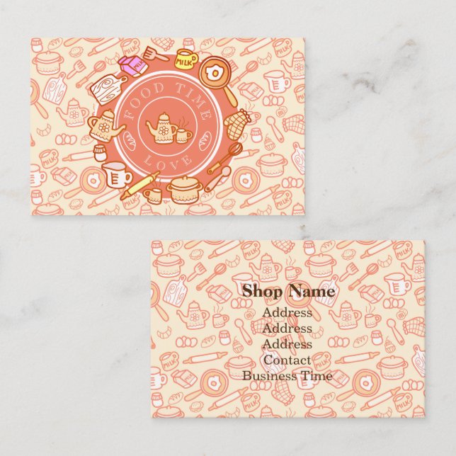 Cute Kitchenware-Orange Visitkort (Fram/baksida)