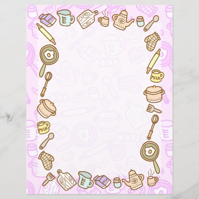 Cute Kitchenware Rosa Papprare Lakan (Framsida)