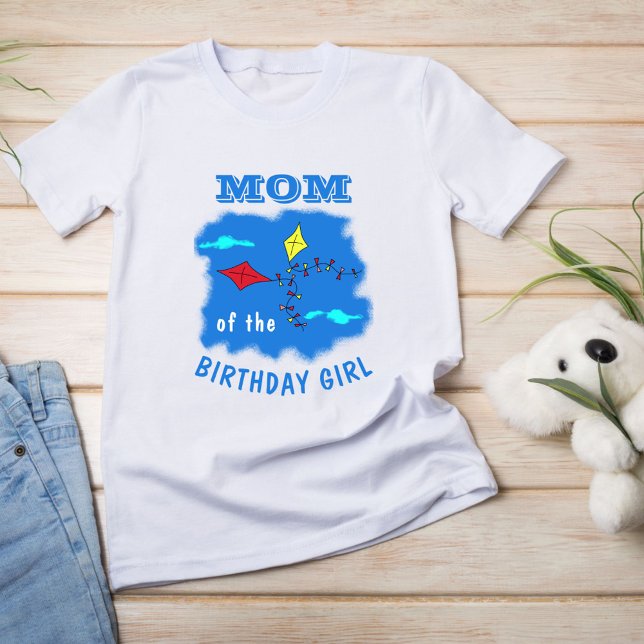 Cute Kites Red Gult Mamma i Birthday Girl T Shirt (Skapare uppladdad)
