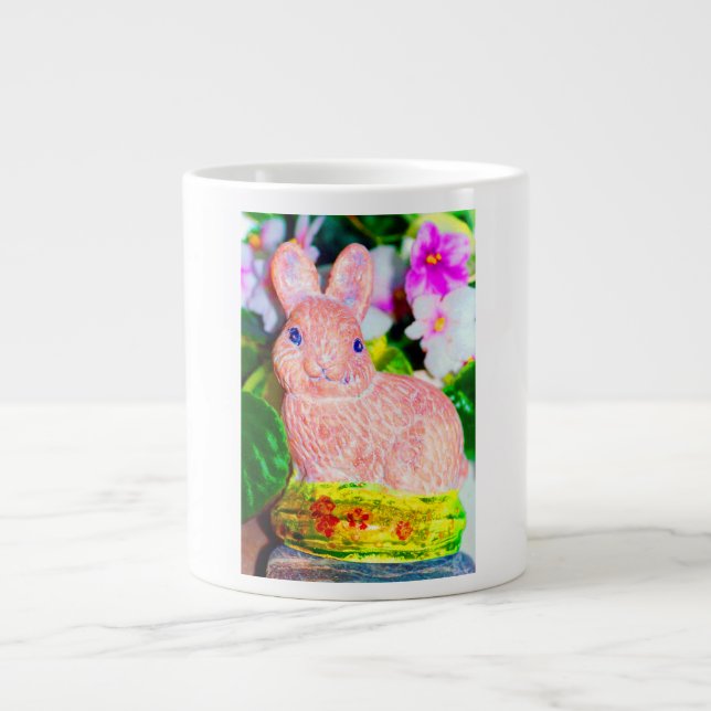 Cute Kitschy Bunny Rabbit Jumbo Mugg (Framsidan)