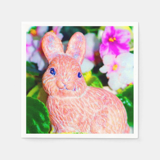 Cute Kitschy Bunny Rabbit Pappersservett (Framsidan)